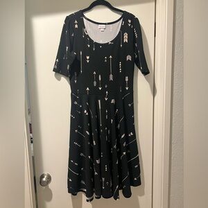 LuLaRoe Nicole Dress with Arrow Pattern